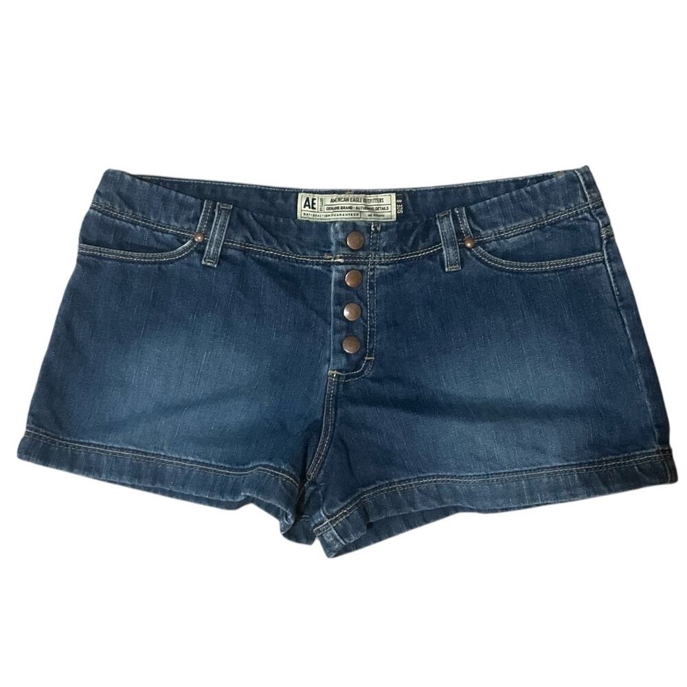 Y2K American Eagle Shorts Women 8 Blue